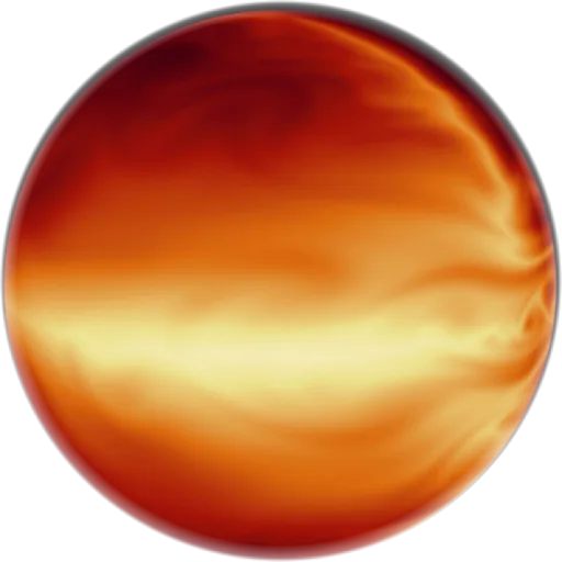 Render of a glowing hot gas giant planet